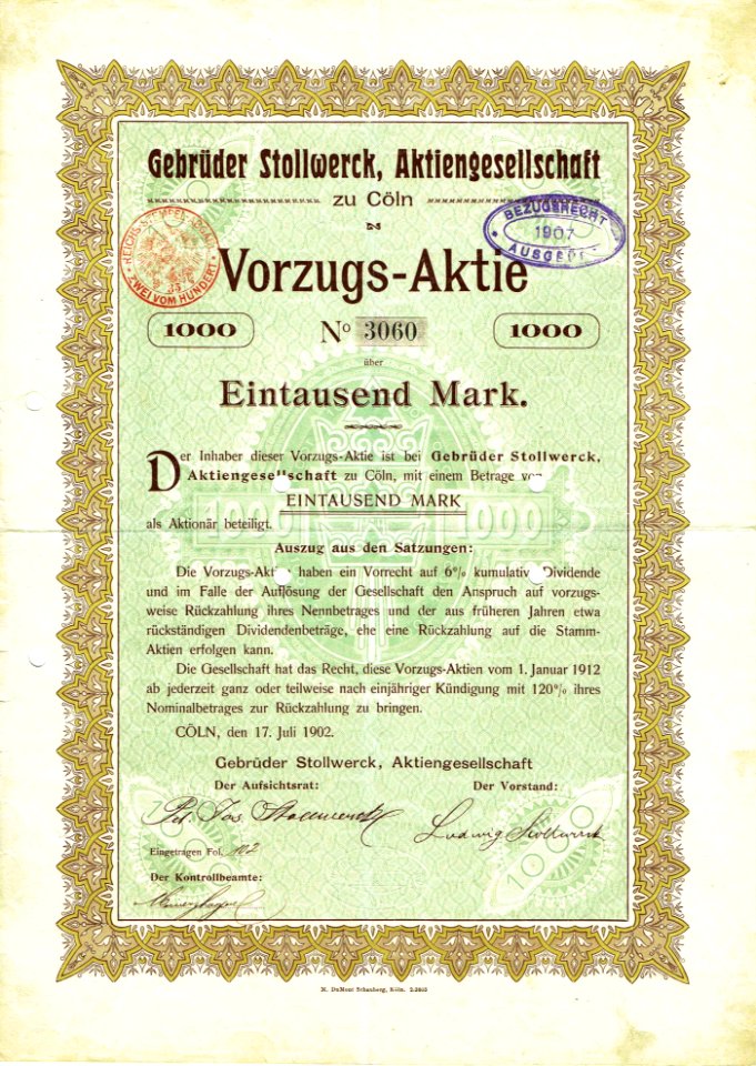 Gebrüder Stollwerck AG 1902