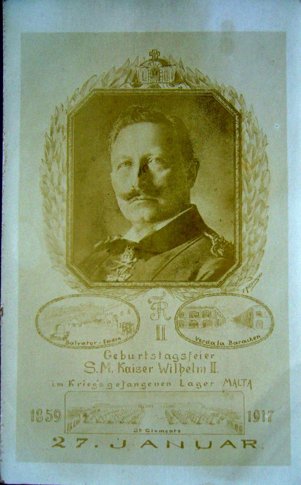 Geburtstagsfeier S.M. Kaiser Wilhelm II im Kriegsgefangenen Lager Malta St.Clements, 27 Januar 1917
