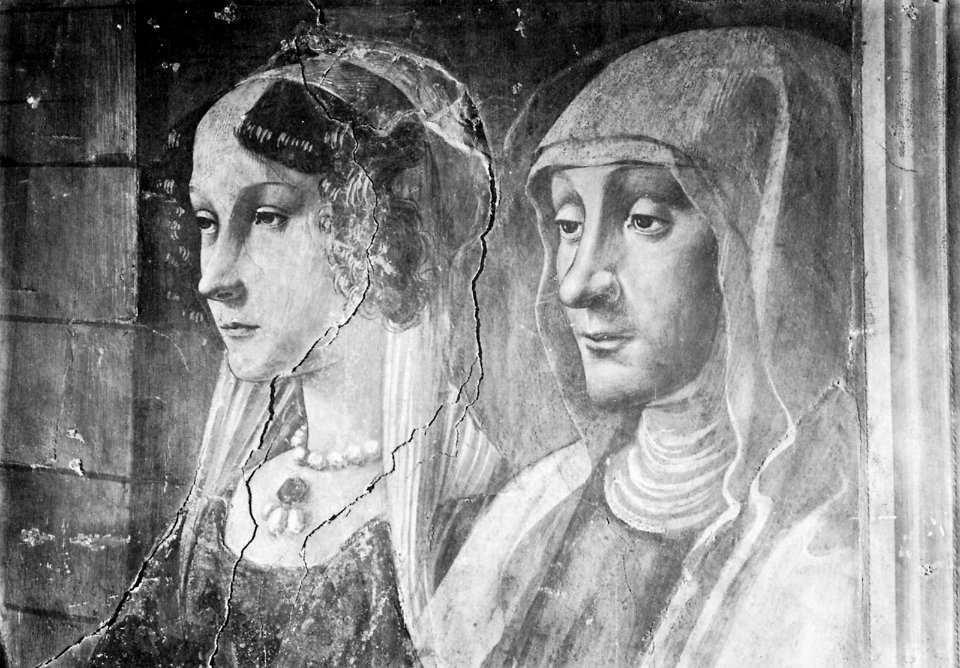 Gebrüder Alinari - Zwei Porträts auf einer Freske von Ghirlandaio in der neuen Santa Maria Kirche (Zeno Fotografie)