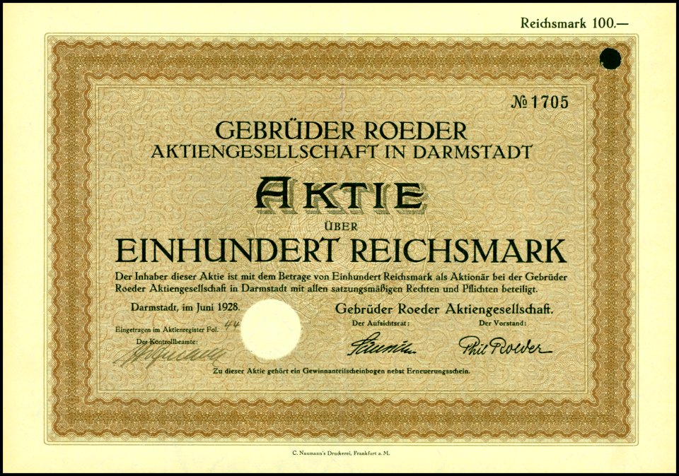 Gebrüder Roeder AG 1928