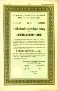 Gemeindeverband Ueberlandwerk Hohenlohe-Oehringen 1923