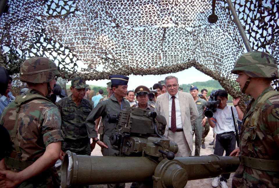 GEN Sundhara Kongsompong, left center, Supreme Commander, Royal Thai Armed Forces, and U.S. Ambassador to Thailand