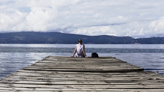 Alone relax wooden photo
