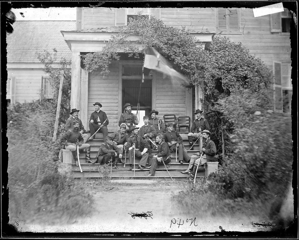 Gen. Alfred T.A. Torbet and staff of twelve recognized. Capt. John J. Coppinger, Capt. Bean, Capt. Gordon, Maj.... - NARA - 526401