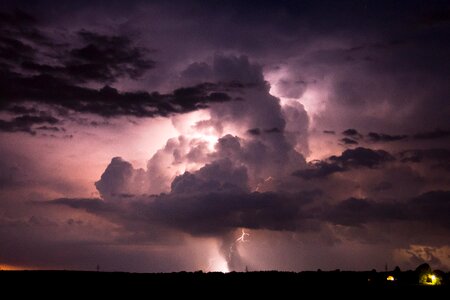 Night cumulonimbus storm hunting photo