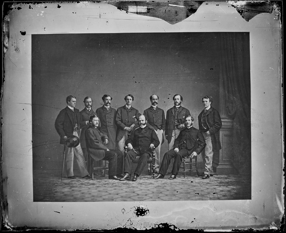 Gen. Ambrose E. Burnside and staff of nine, in citizens' dress - NARA - 528562