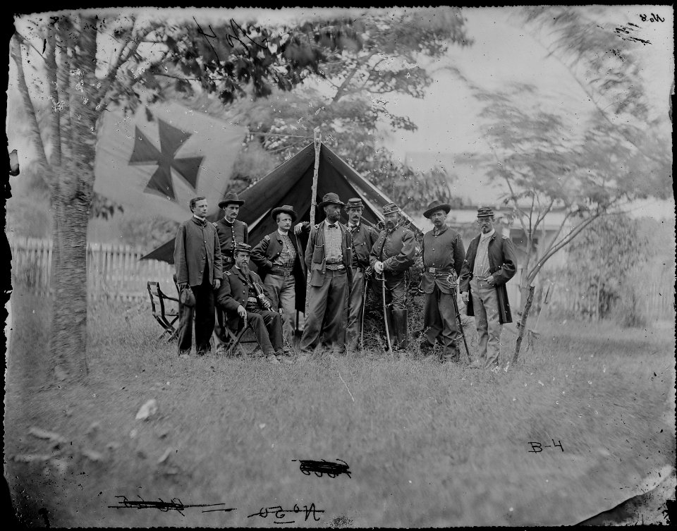Gen. Charles Griffin and staff of eight, recognized - Capt. Richard N. Batchelder, Col. Sherwing. - NARA - 524422