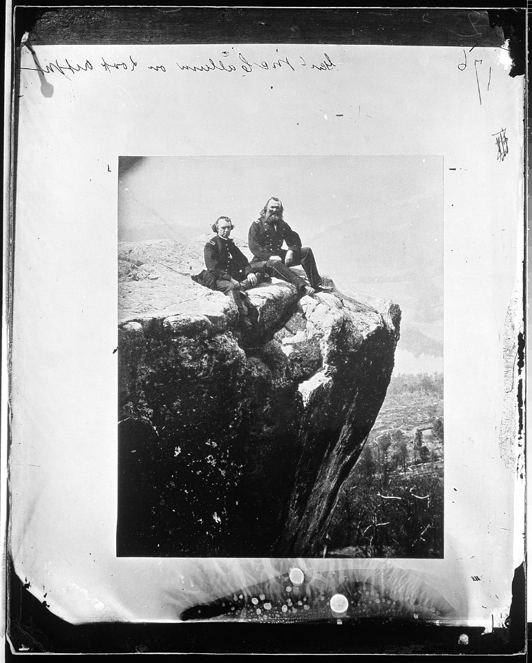 Gen. Daniel C. McCallum and Capt. Hurlbert on Lookout Mountain. - NARA - 524595