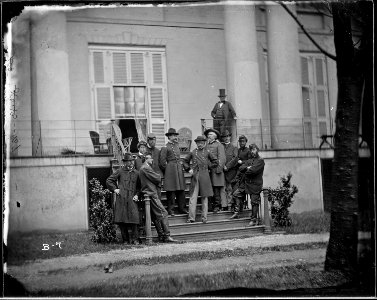 Gen. Edward D. C. Ord and staff of nine, recognized-Capt. Charles B. Atchinson, Maj. Hugh C. Brown, T. Burnham... - NARA - 524425