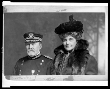 Gen. Frederick Dent Grant, head-and-shoulders portrait, facing slightly left, in uniform, with his wife LCCN99406215