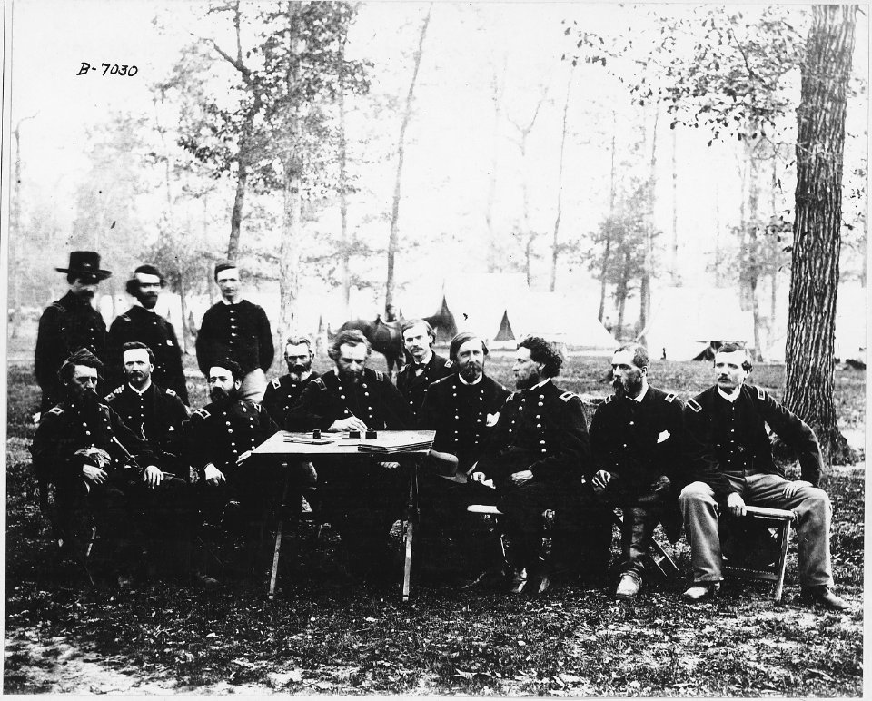 Gen. Geo. H. Thomas, Council of War, Camp Ringgold, officers at (^). Army of the Cumberland. (Collection of Capt.... - NARA - 530455