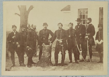Gen. George B. McClellan and staff, Miner's Hill, Va. March 1862 LCCN2013647714