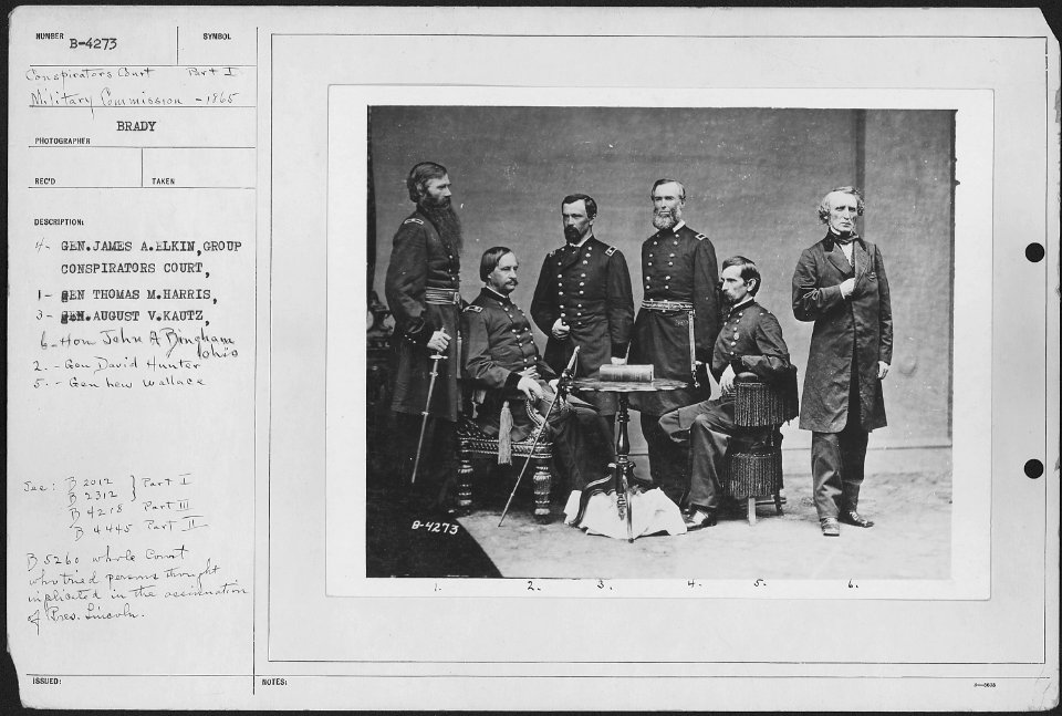 Gen. James A. Elkin (4), Group Conspirators Court, Gen. Thomas M. Harris (1), Gen. August V. Kautz (3), Hon. John A.... - NARA - 528417