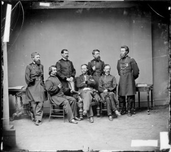 Gen. Jefferson Davis, Gen. William B. Hazen, Gen. Oliver O. Howard, Gen. John A. Logan, Gen. Joseph A. Mower, Gen.... - NARA - 528684 photo