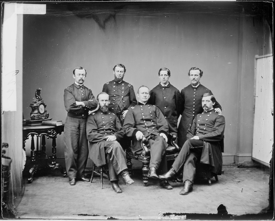 Gen. Joseph W. Fisher and staff of six - NARA - 525967