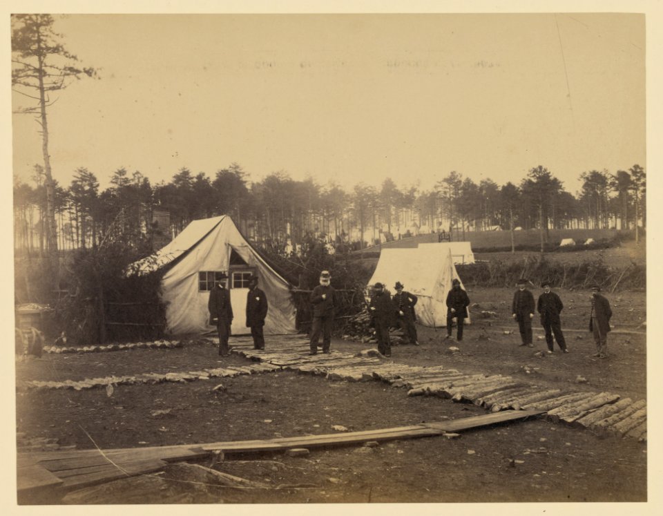Gen. Patrick's headquarters, Brandy, April 15, 1864. Gen. Meade's headquarters in distance LCCN91787358