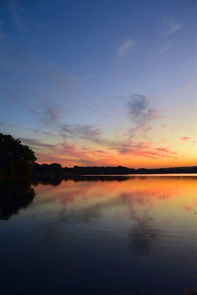 Pink sky blue photo