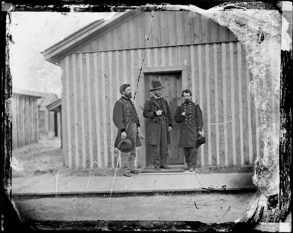 Gen. Ulysses S. Grant and portion of staff, Gen. John A. Rawlins. - NARA - 524492