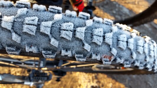 Winter biking mountain biking photo