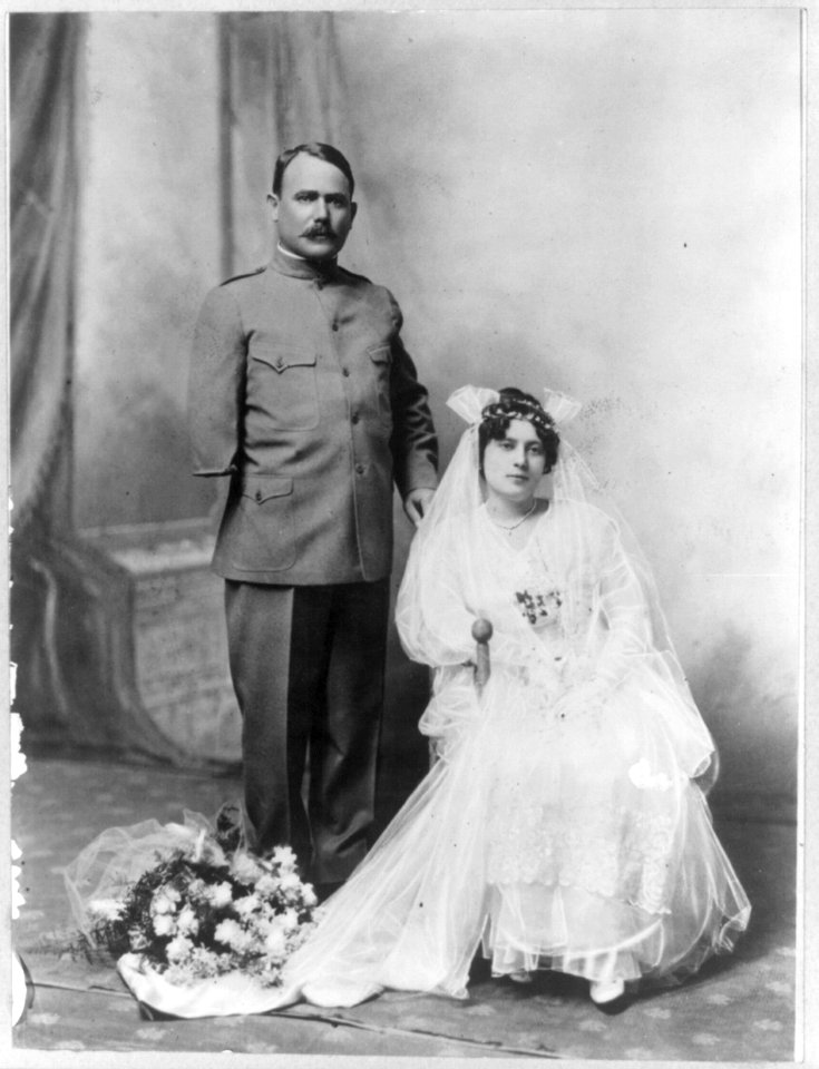 General Alvaro Obregon and bride, full portrait in wedding picture LCCN2017645447