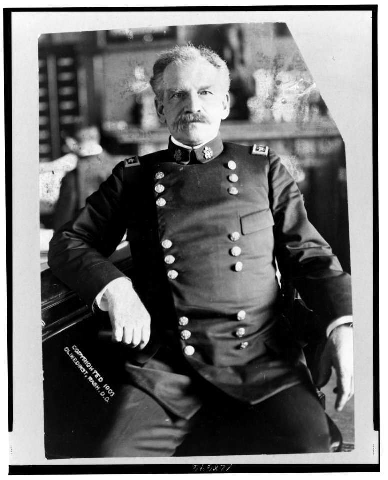 General Adna R. Chaffee, three-quarter length portrait, wearing uniform, seated in office, facing front LCCN2001699842