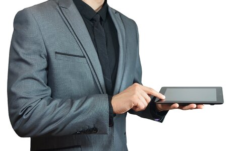 Laptop portable businessman photo