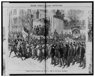 General Grant reviewing his old comrades in arms in the great procession - Bghs. LCCN2001695511