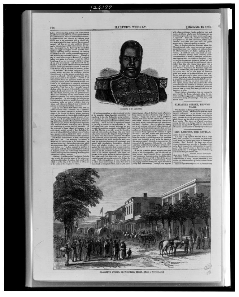 General J.W. Lamothe - Bircher Russell photo-sc. Elizabeth Street, Brownsville, Texas - from a photograph. LCCN00650098