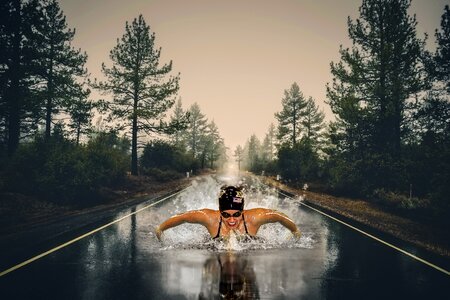 Wet strange asphalt