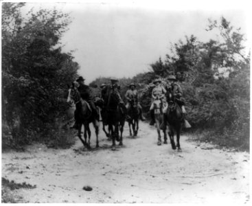 General Miles, Shafter, Wheeler returning from the conference with Genral H. Toral which resulted in the surrender of the Province of Santiago de Cuba LCCN2002714491