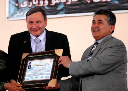 General Mohammad Amayoon Raizee, Deputy of Ministry of Defense, presents an honorary degree (4724608670)
