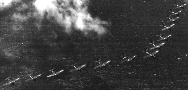 General Motors FM-2 Wildcats of VC-65 in flight, circa in 1944