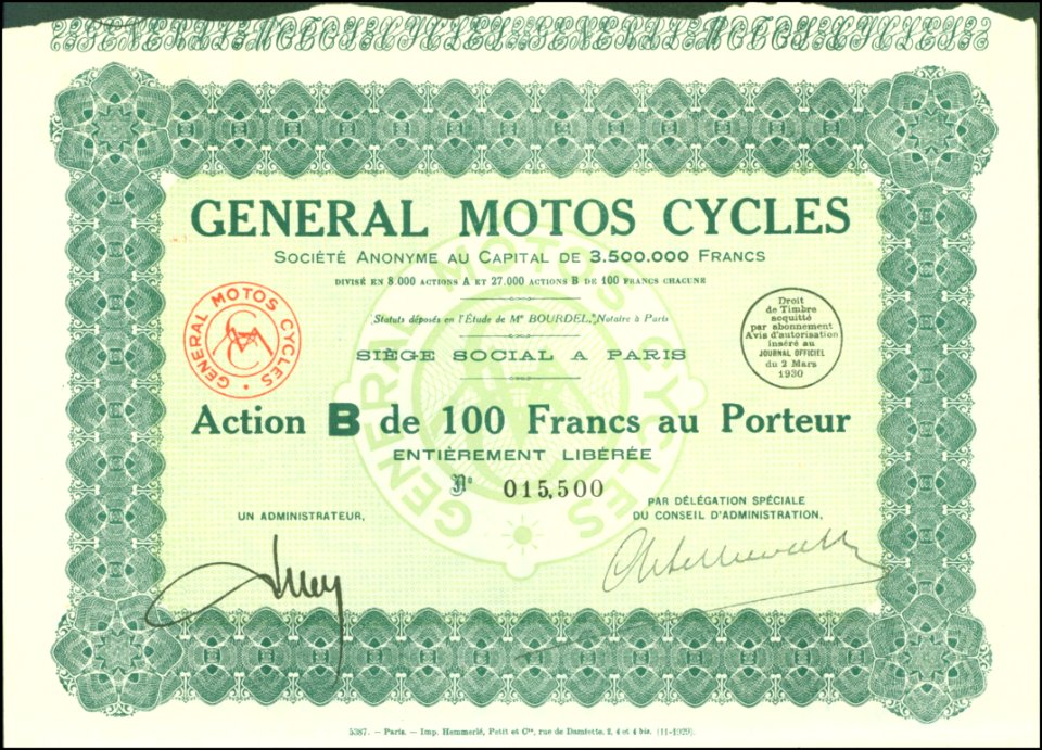 General Motos Cycles 1930