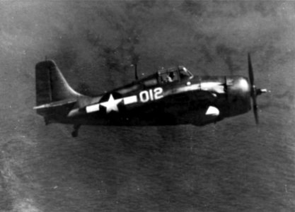 General Motors FM-2 Wildcat of VC-68 in flight over the Pacific Ocean, in 1944 (80-G-364254)