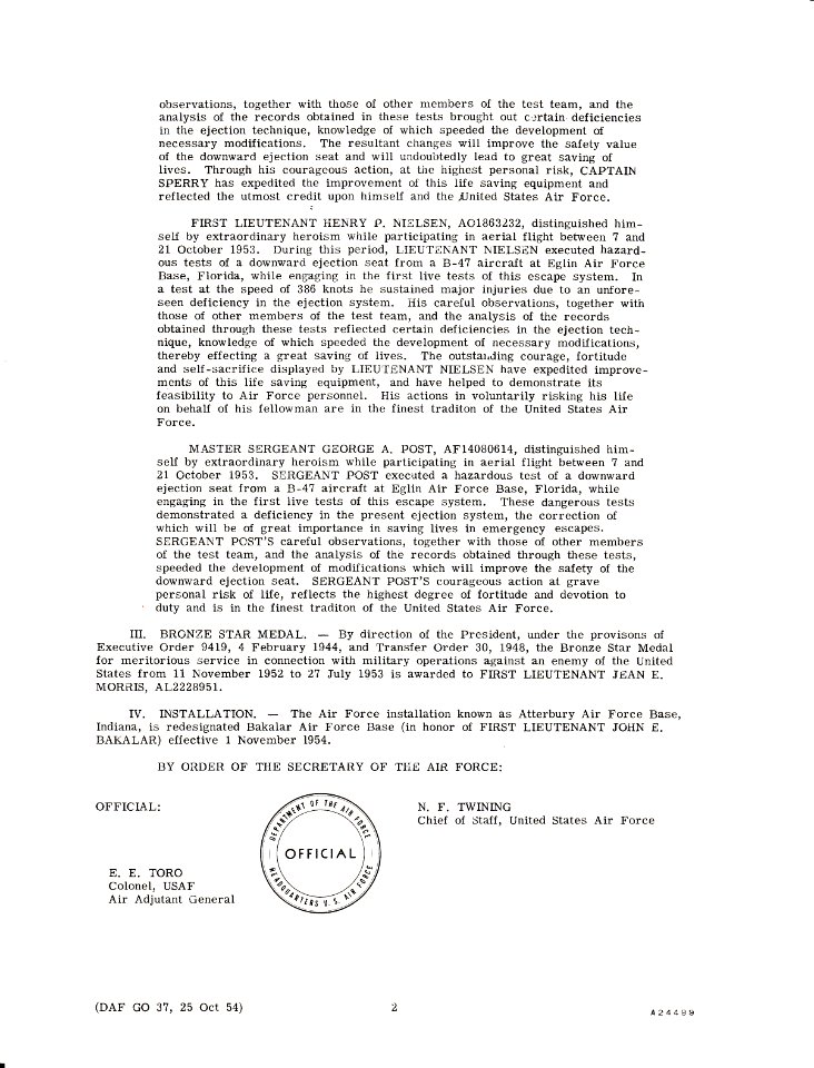 General Orders No. 37 Oct. 25, 1954 0002