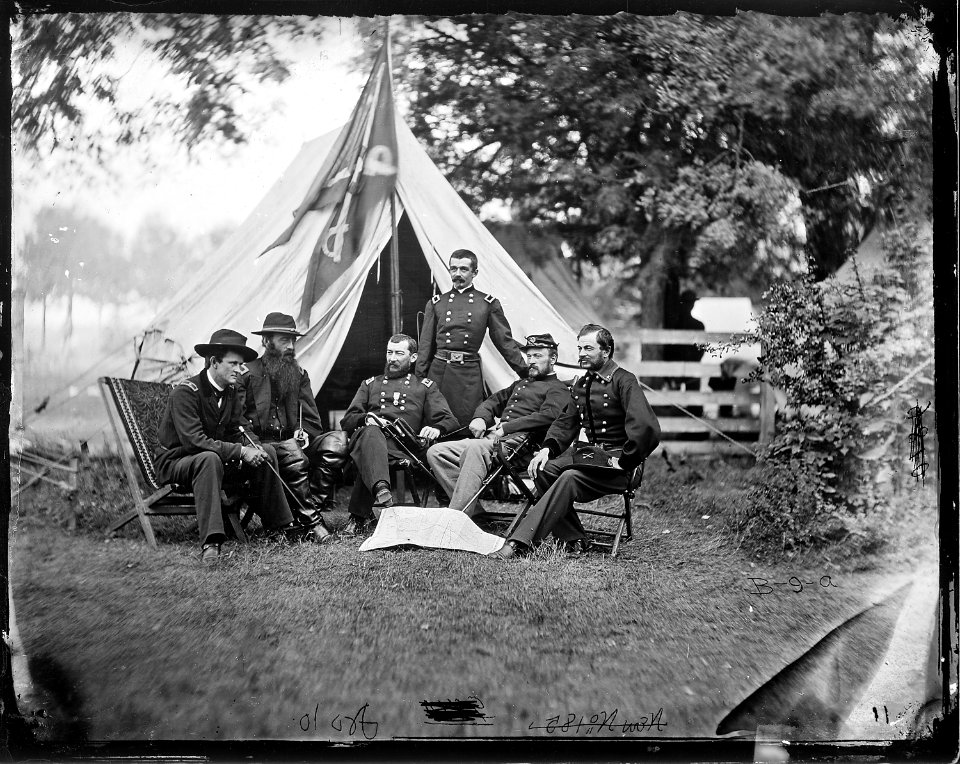 General Philip Sheridan, General Wesley Merritt, General David McMurtrie Gregg, General Jefferson Columbus Davis, General James Harrison Wilson, General Alfred Torbert. (3995269049)