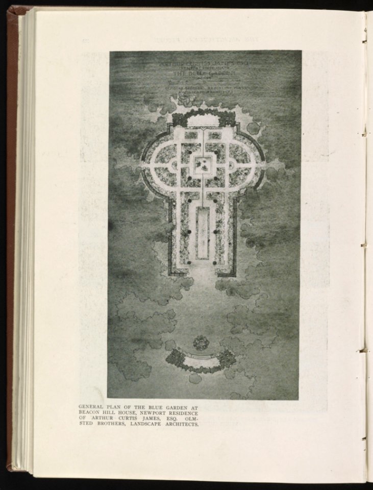 General plan of the Blue Garden at Beacon Hill House, Newport residence of Arthur Curtis James, Esq. Olmsted Brothers, Landscape Architects LCCN2013648787