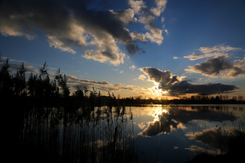 Sunset dawn lake
