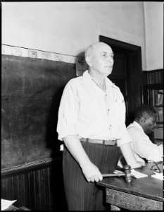 Guy Boone, President of local UMWA union. Inland Steel Company, Wheelwright ^1 & 2 Mines, Wheelwright, Floyd County... - NARA - 541443