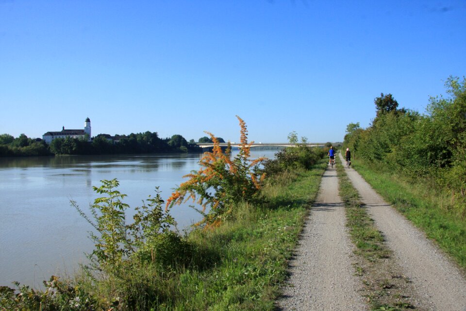 Landscape sky cyclists photo