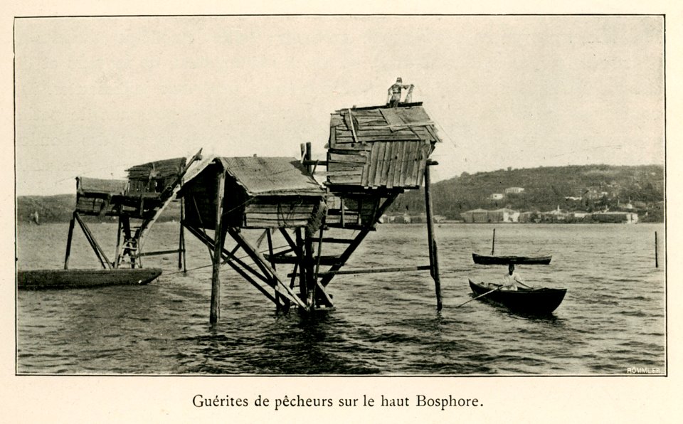 Guérites de pêcheurs sur le haut Bosphore - Barth Hermann - 1913