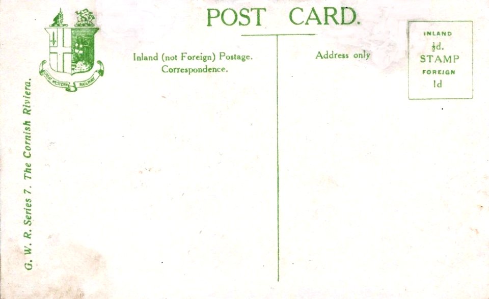 GWR series 7 postcard back