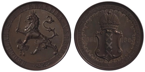 Gymnastiekverbond, penning t.g.v. 25-jarig bestaan der Nederlandse -, objectnr PA 2034