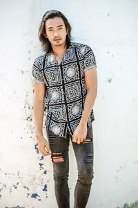 Long hair men's boys photo