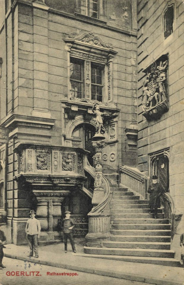 Görlitz, Sachsen - Rathaustreppe (Zeno Ansichtskarten)
