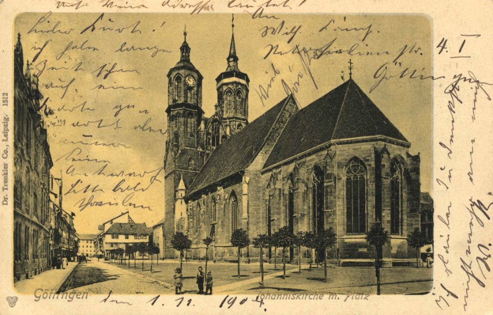 Göttingen, Niedersachsen - Johanniskirche mit Platz (Zeno Ansichtskarten)