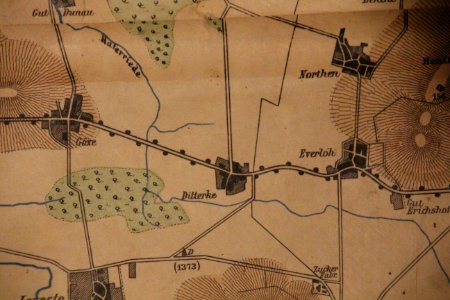 Göxe Ditterke Everloh Norten Gut Erichshof Gut Duna Schulwandkarte 1