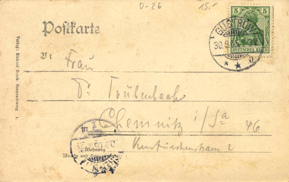 Güstrow (Meckl.), Mecklenburg-Vorpommern - Am Stadtgraben (back) (Zeno Ansichtskarten)