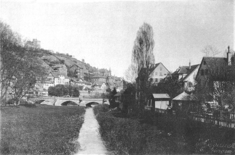 H Bauer - Derendinger Mühlbach vor der Eberhardsbrücke 1898 (TSiW067)