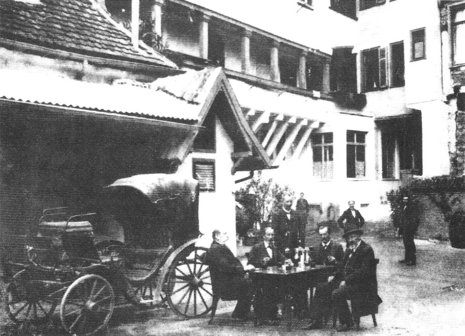 H Bauer - Gemeinderäte im Lammhof (um 1900 DaT136)